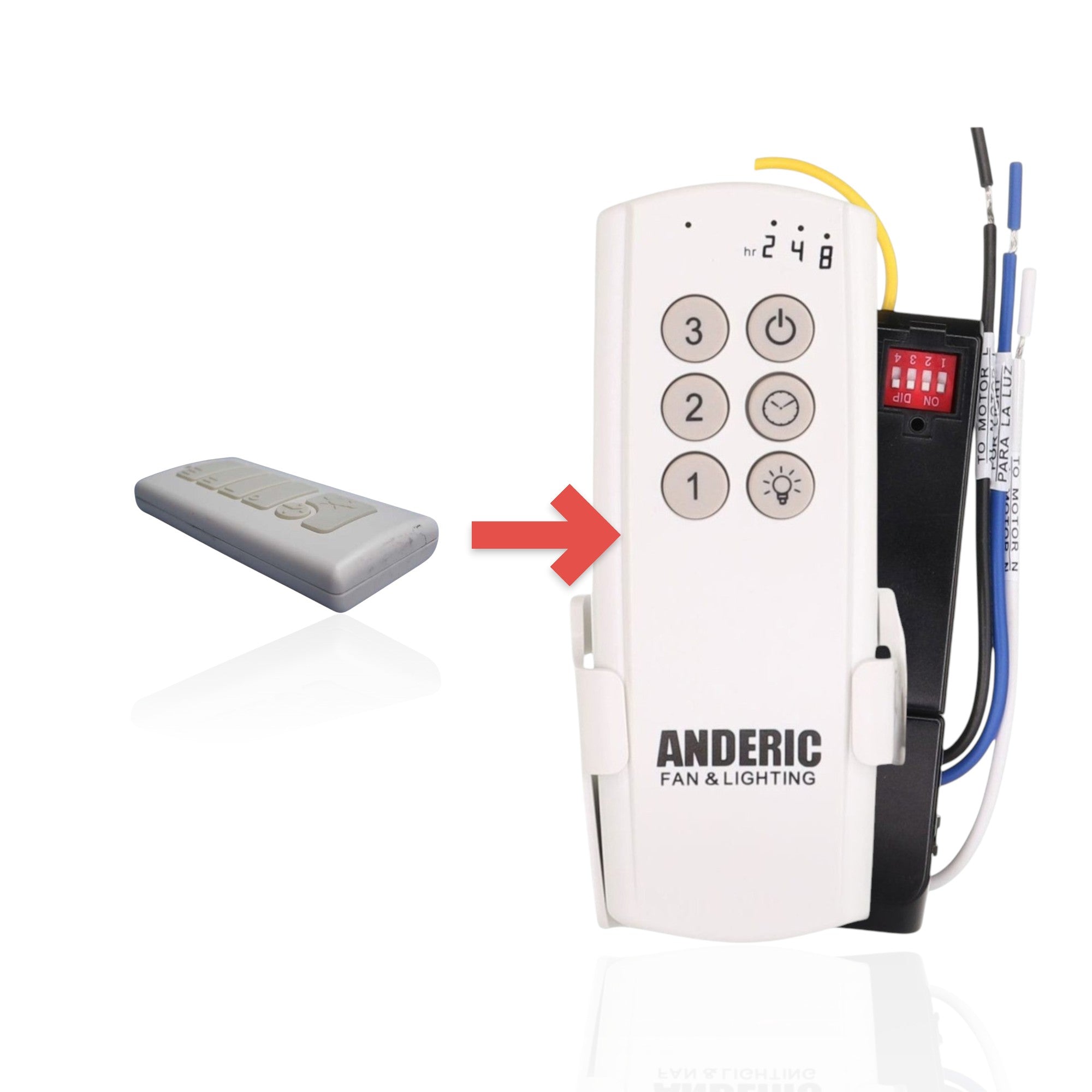 Anderic Substitute Kit for TR121A KUJCE10002 Ceiling Fan Remote Control [63T-AC83T-KIT]