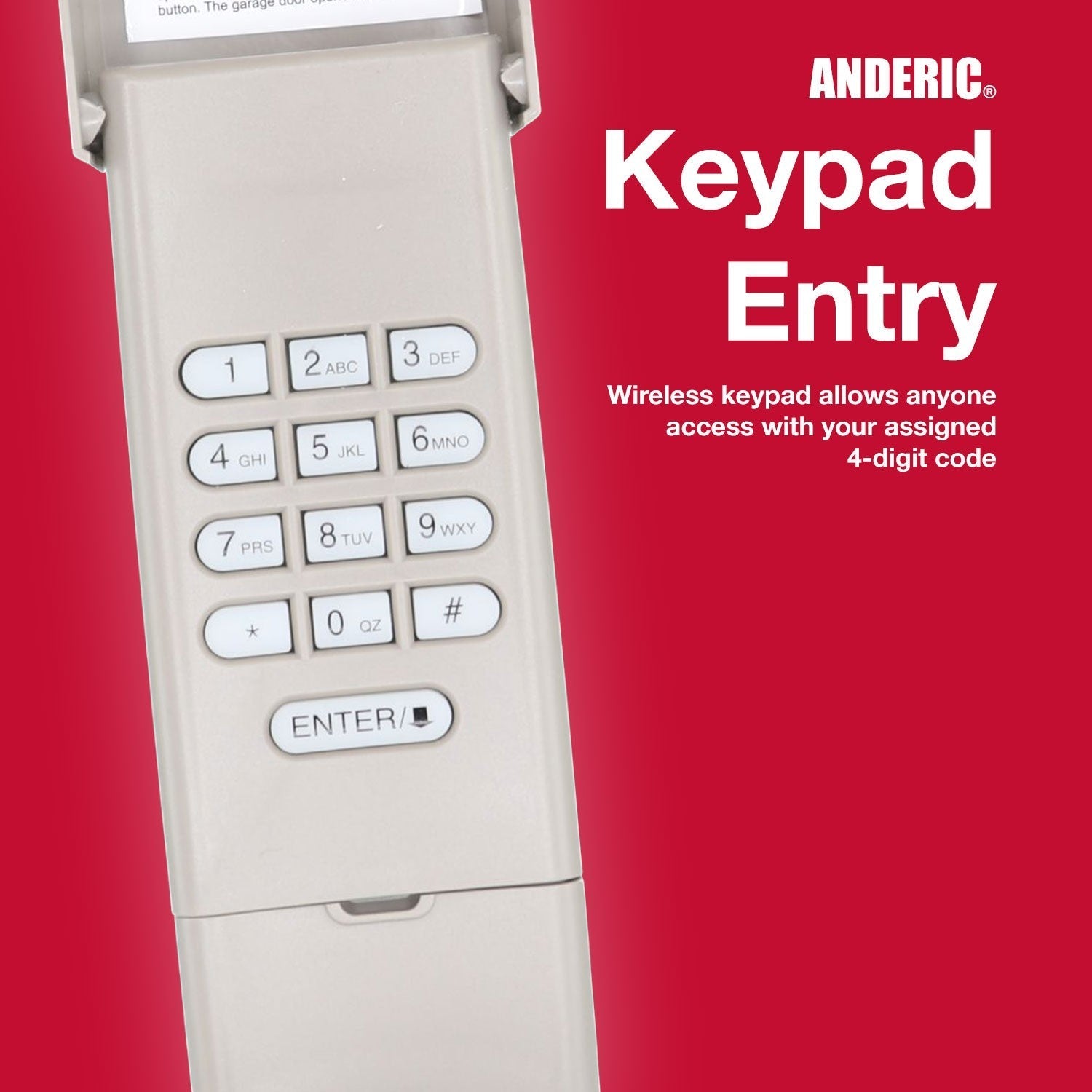 Anderic Substitute for LiftMaster 877MAX wireless keypad Garage Door Opener Remote Control [877MAX]