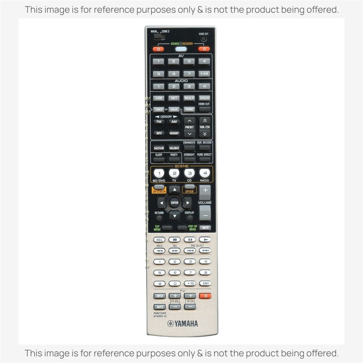 Anderic Substitute For Yamaha RAV346 Receiver Remote Control [RRAV498]