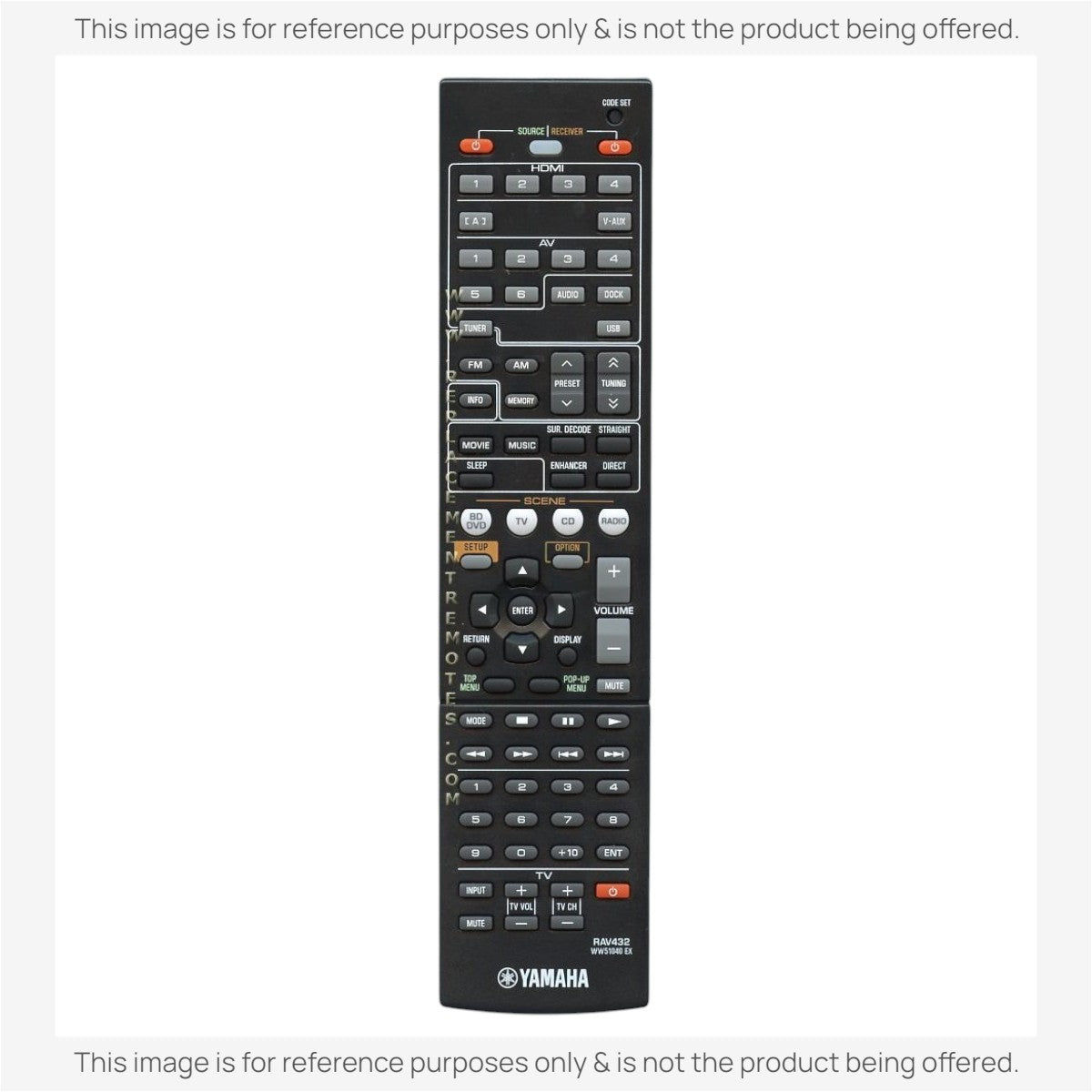 Anderic Substitute For Yamaha RAV432 Receiver Remote Control [RRAV498]