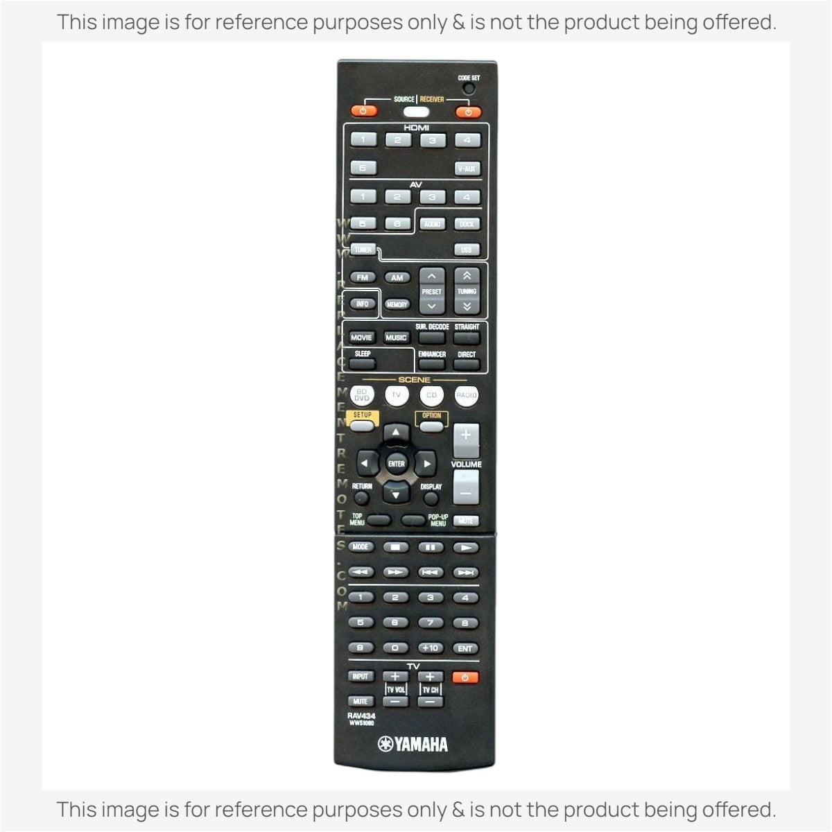 Anderic Substitute For Yamaha RAV434 Receiver Remote Control [RRAV498]
