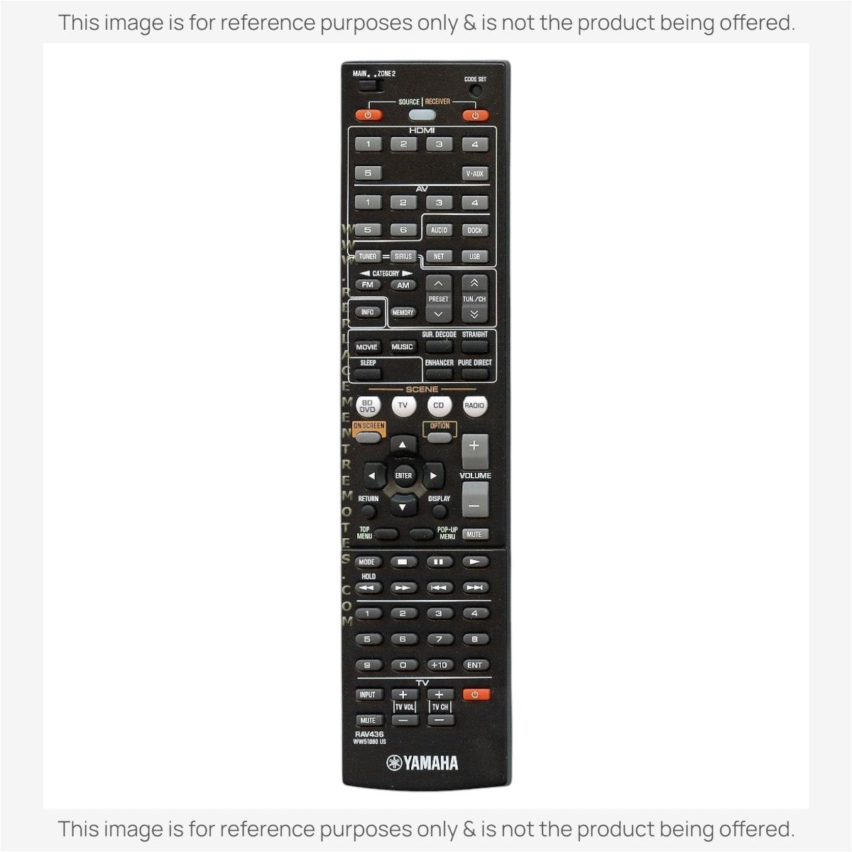 Anderic Substitute For Yamaha RAV436 Receiver Remote Control [RRAV498]