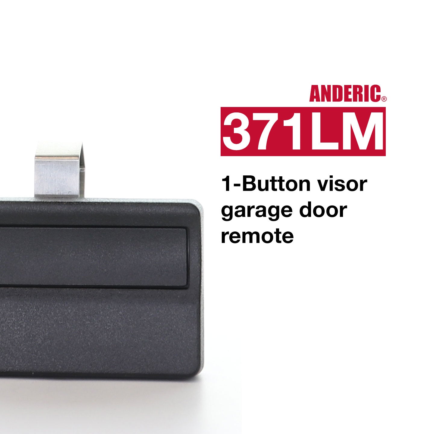 Anderic 371LM 1-Button Visor Garage Door Opener Remote Control for Liftmaster with Purple Learn Key - 315MHz
