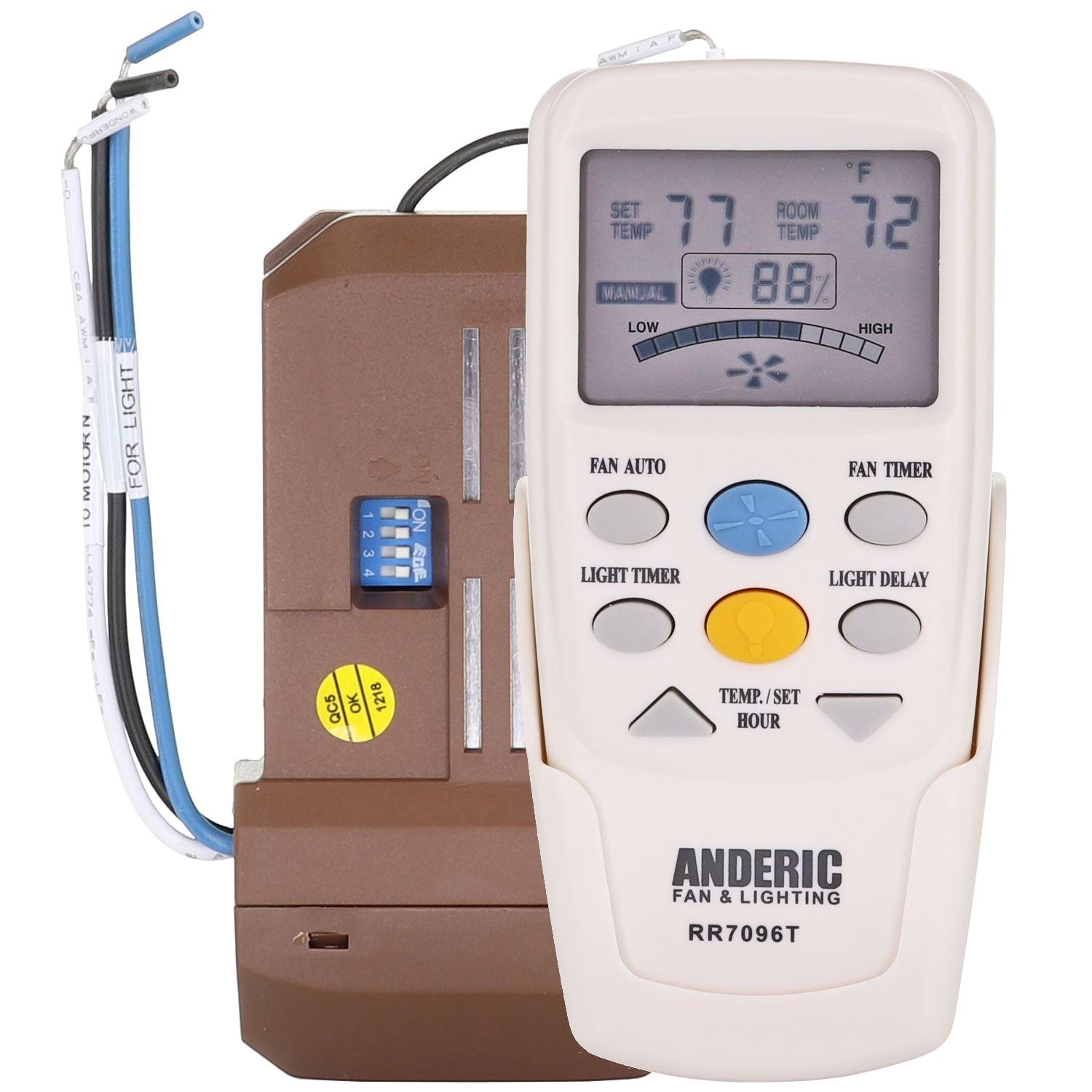 Substitute for Hampton Bay 3-Speed Universal Ceiling Fan Thermostatic Remote Control Kit with LCD Display [CHQ7096TKIT]