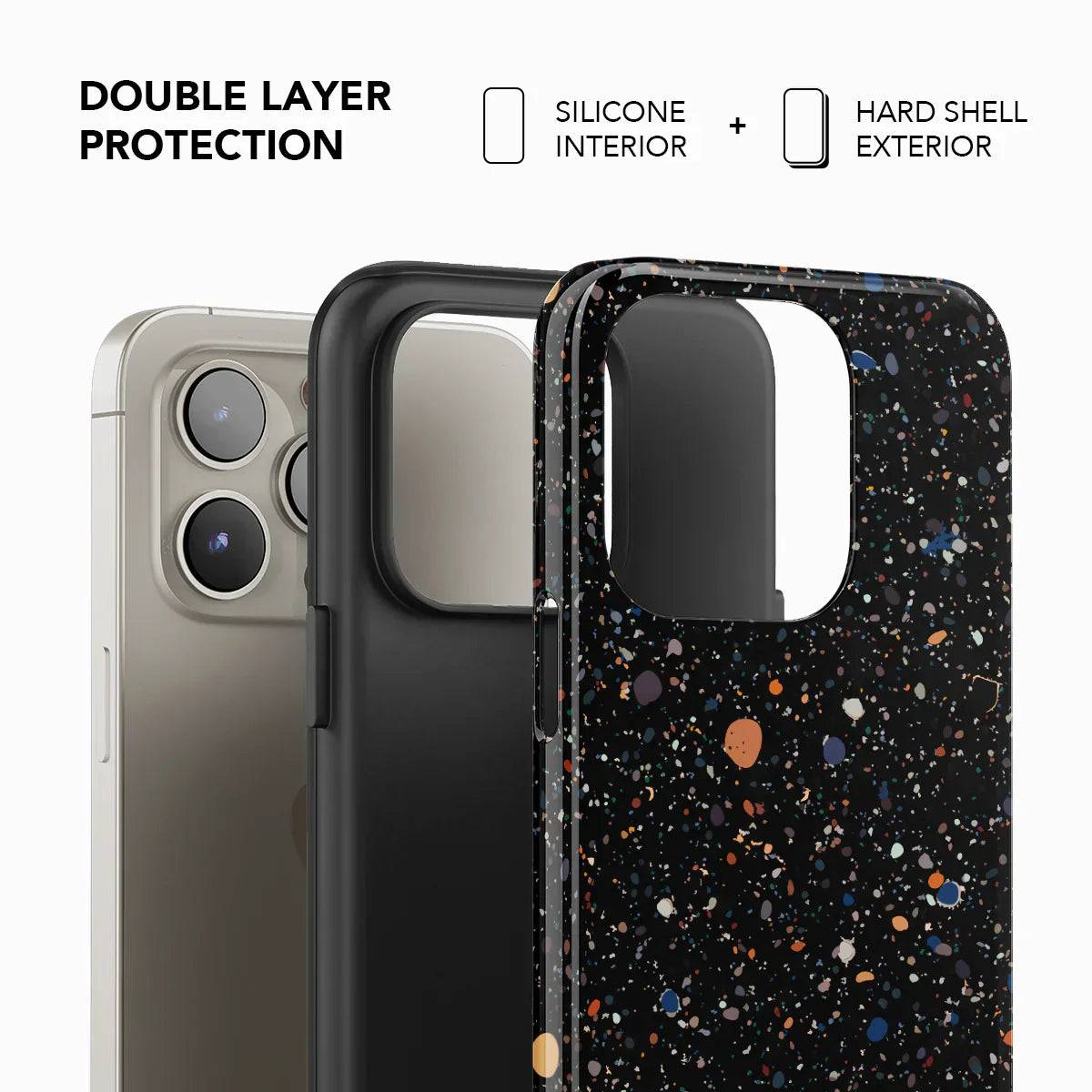 Obsidian Mist | Black Paint Splatter Phone Case