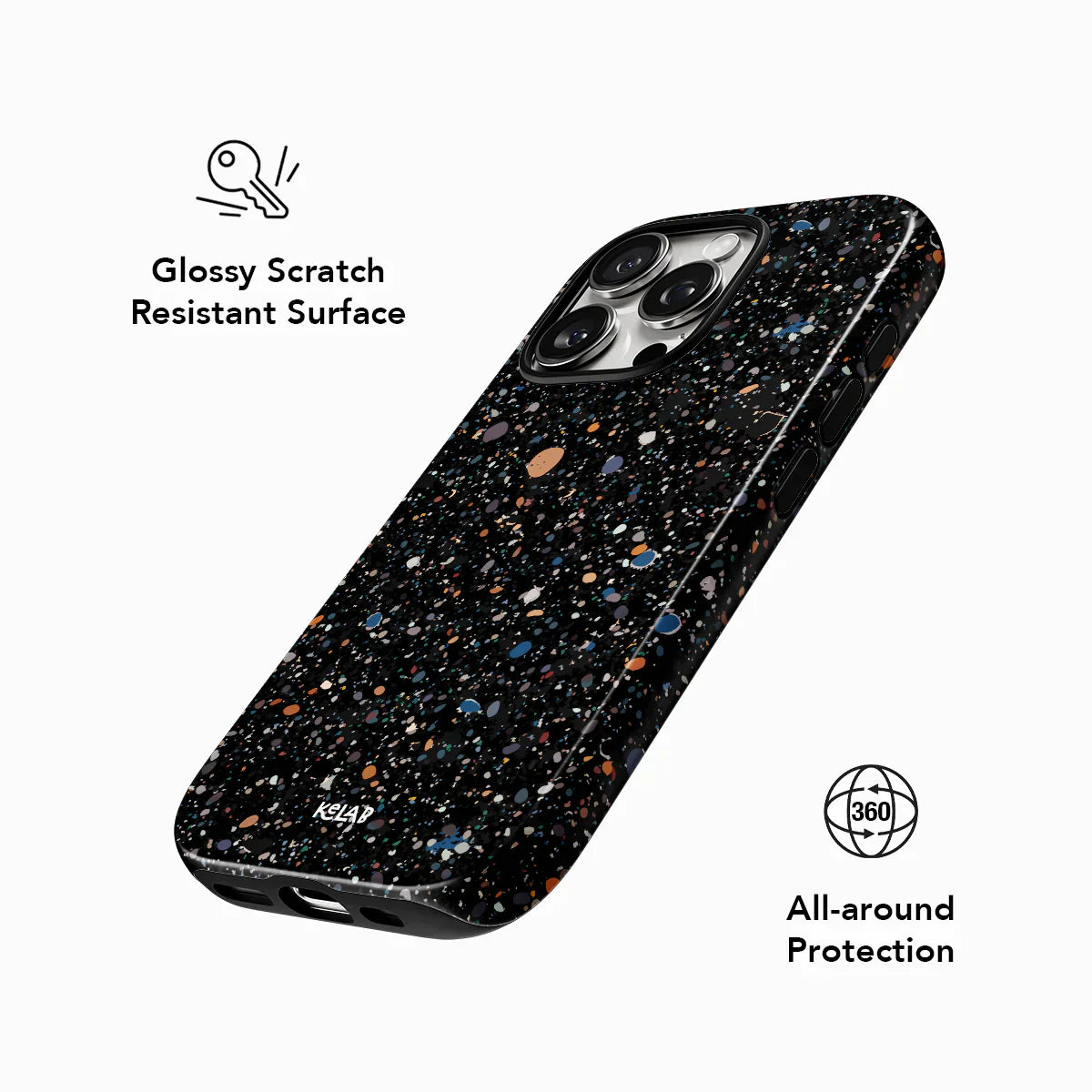 Obsidian Mist | Black Paint Splatter Phone Case