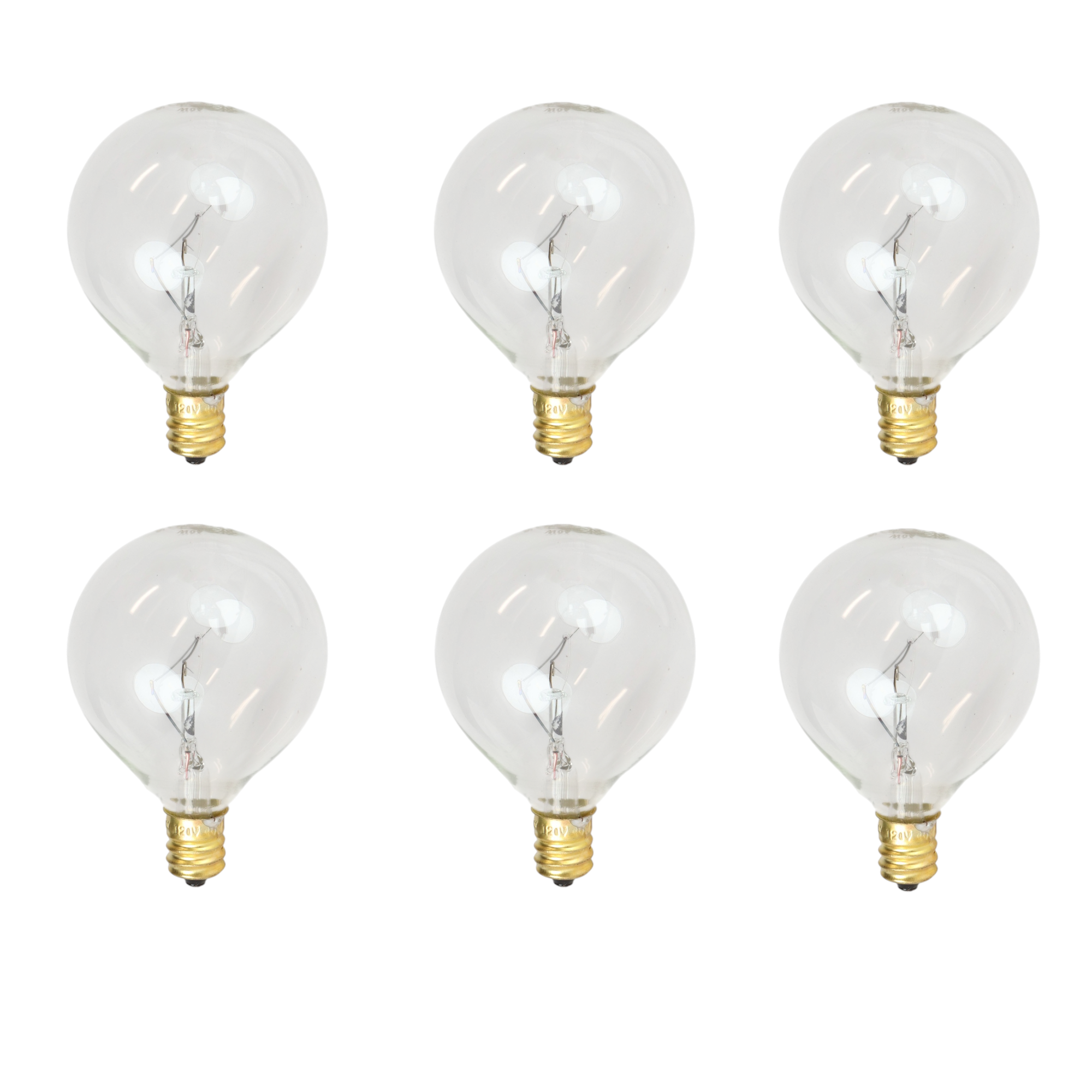 Anderic Foundation™ 40-Watt Incandescent Dimmable Light Bulb - 2700K Soft White, E12 Candelabra Base, Globe - 6-Pack