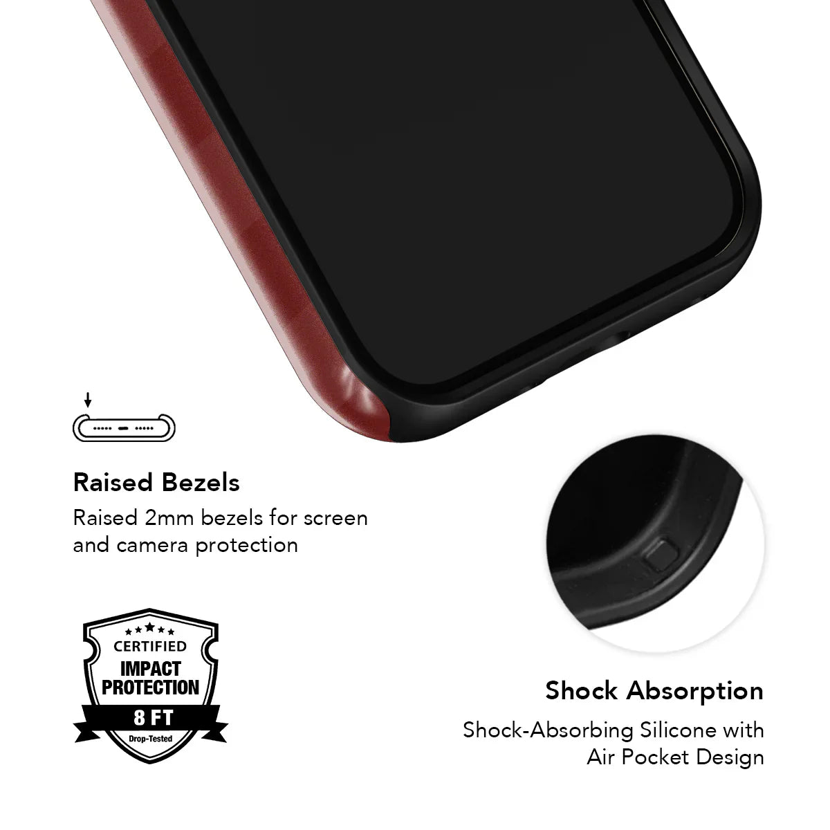 Maroon Check | Bold Checkerboard Pattern Phone Case