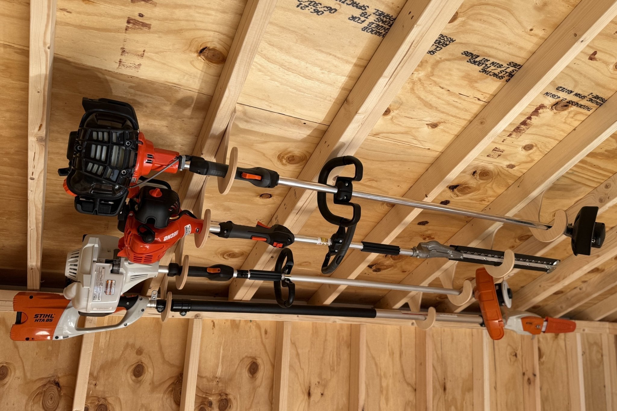 Ceiling Mounted Weed Wacker Rack