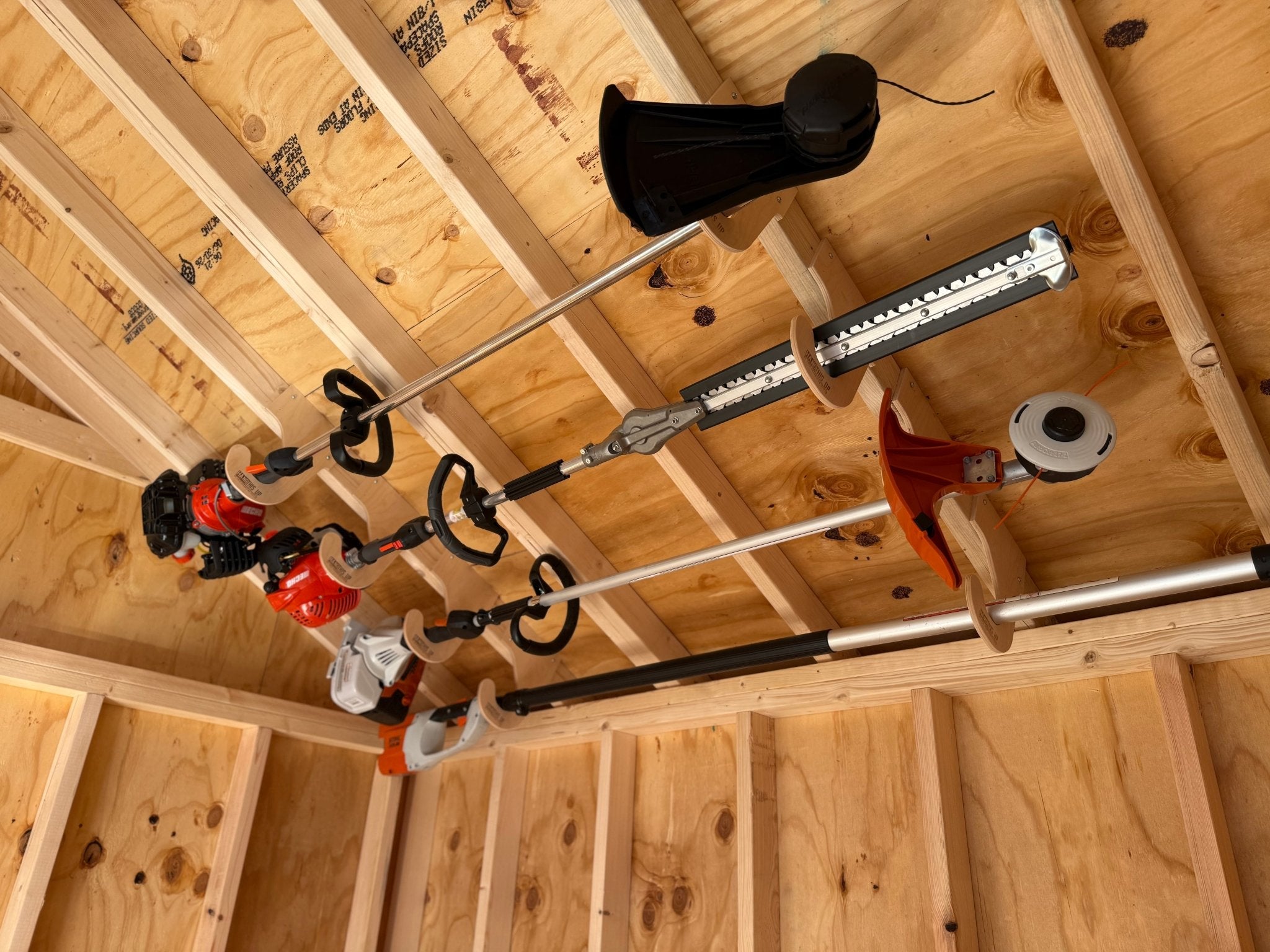 Ceiling Mounted Weed Wacker Rack
