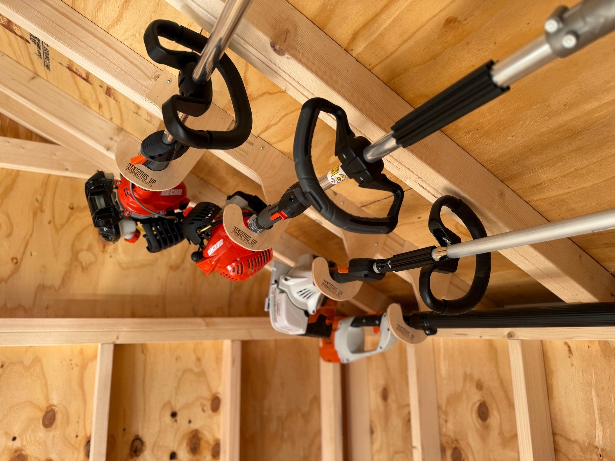 Ceiling Mounted Weed Wacker Rack