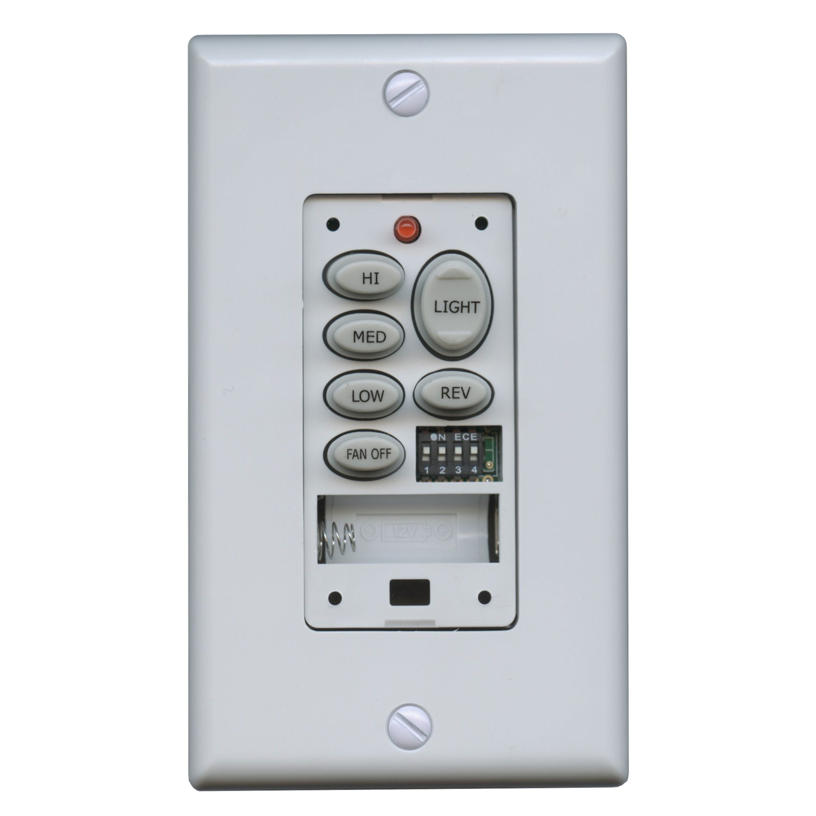 Anderic CHQ9051T Wireless Wall Switch Ceiling Fan Remote Control for 3-Speed Fans with Up & Down Light and Reverse Keys