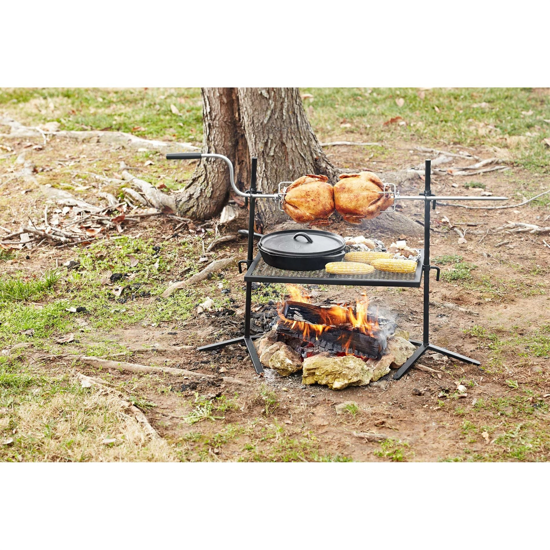 Heavy Duty Adjustable Outdoor camping Rotisserie grill(D0102H57BPT)
