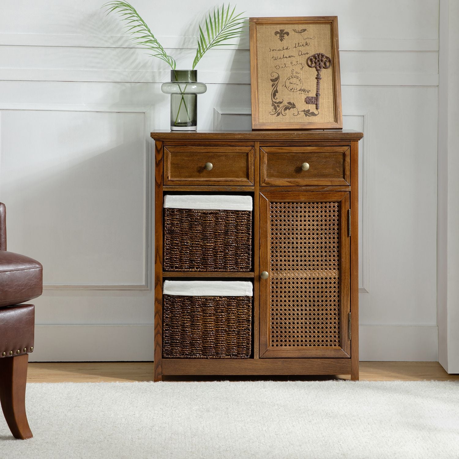 Niobe 31 Tall Solid Wood 4- Drawer Accent chest-WALNUT(D0102H57L62)