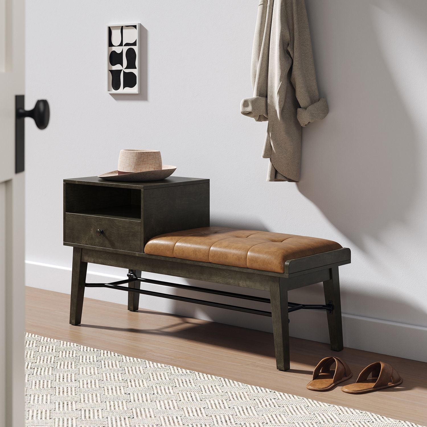 Florens Drawer Storage Bench-KONA(D0102H57LIP)