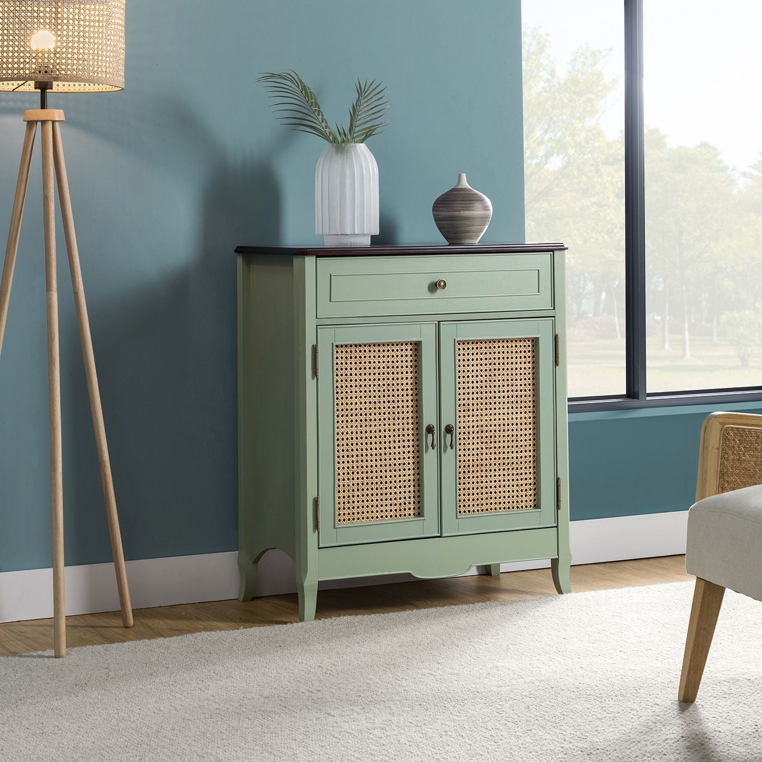 Schirru 36 Tall 2-Door Accent cabinet Aqua(D0102H74gPT)