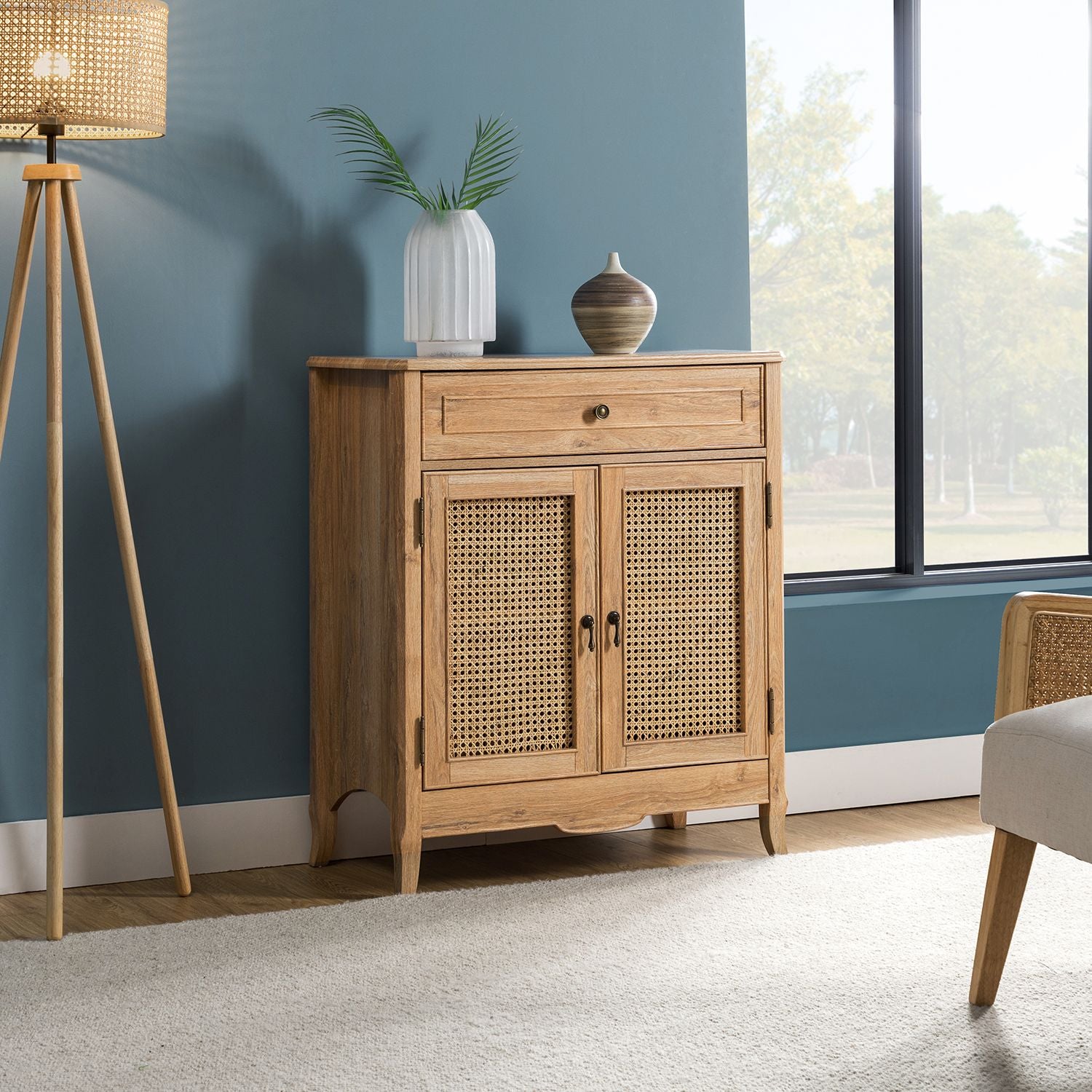 Schirru 36 Tall 2-Door Accent cabinet gray(D0102H74gS2)