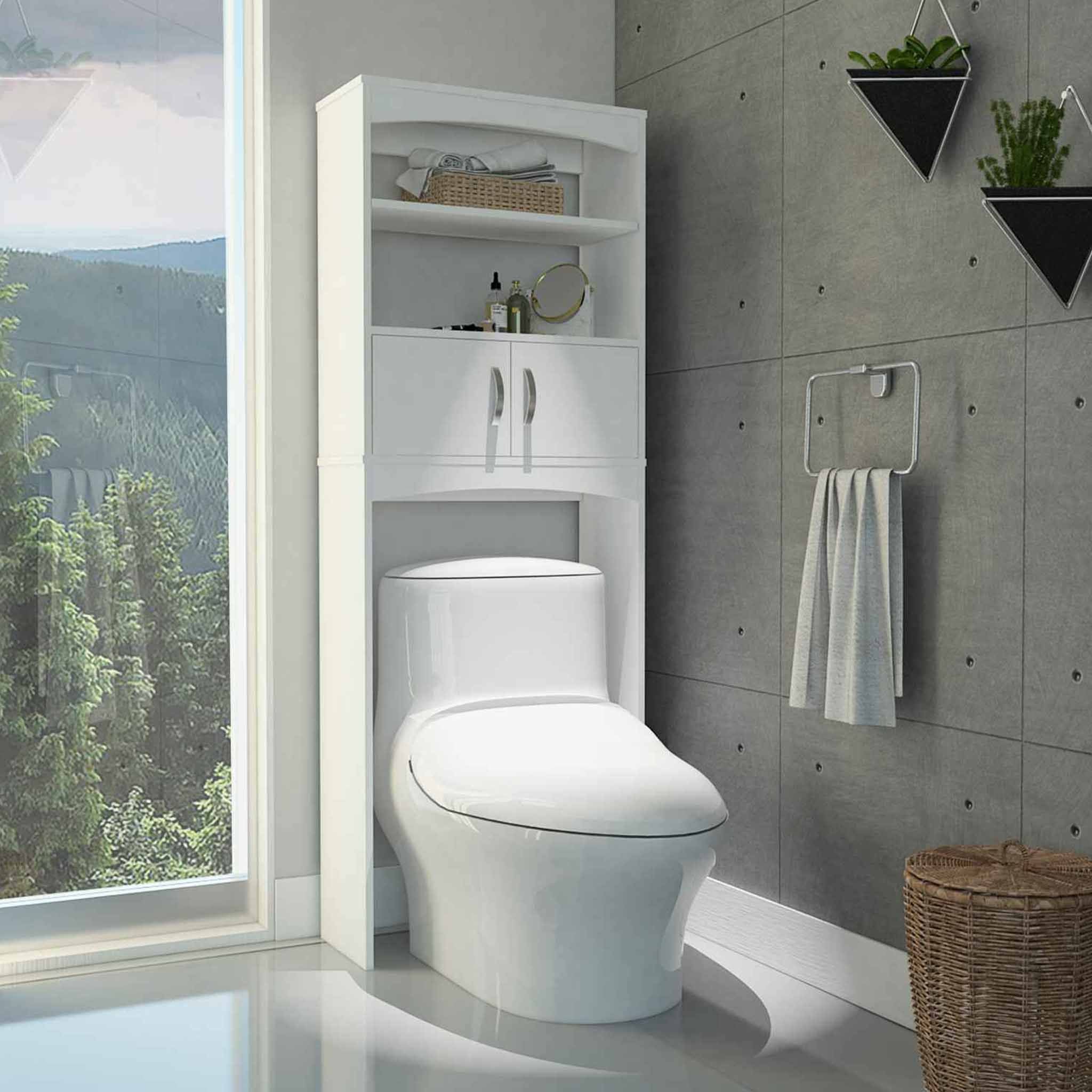cruze 1-Drawer 2-Shelf Over The Toilet cabinet White(D0102H76H4P)