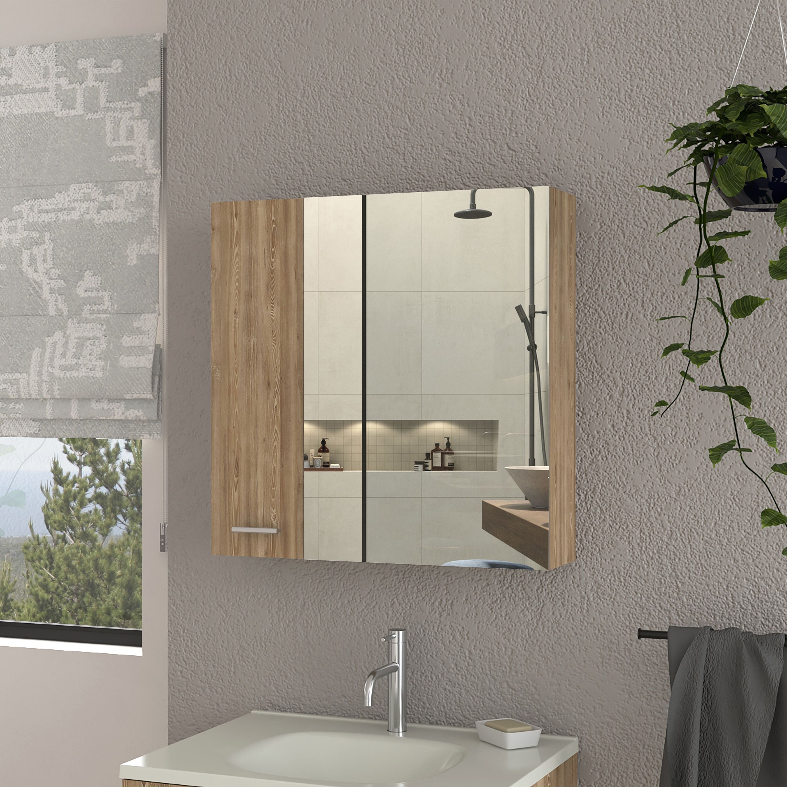 crawford 4-Shelf Medicine cabinet Pine(D0102H76HF6)