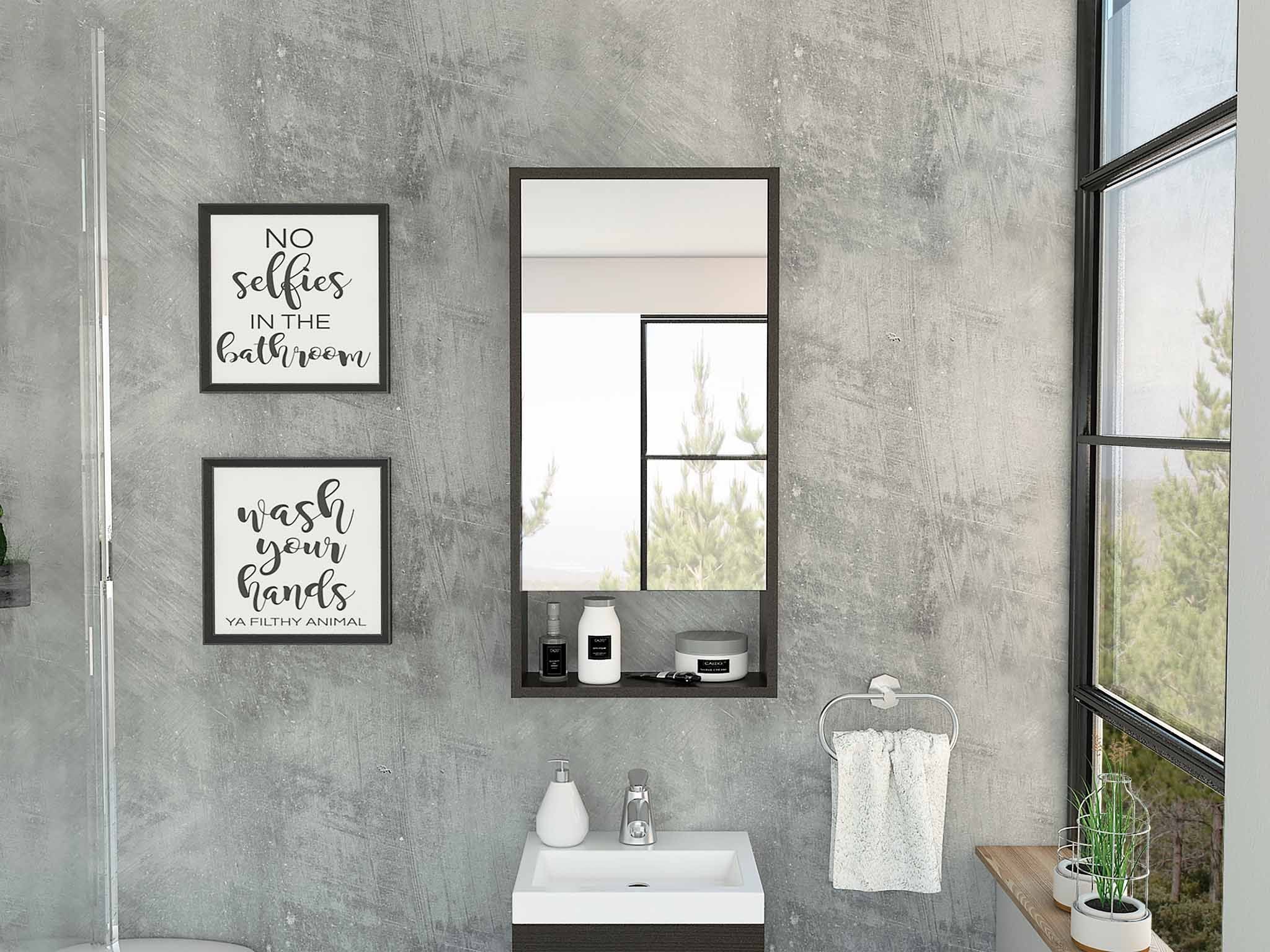 Burlington Rectangle Medicine cabinet with Mirror Black Wengue(D0102H76XQ8)