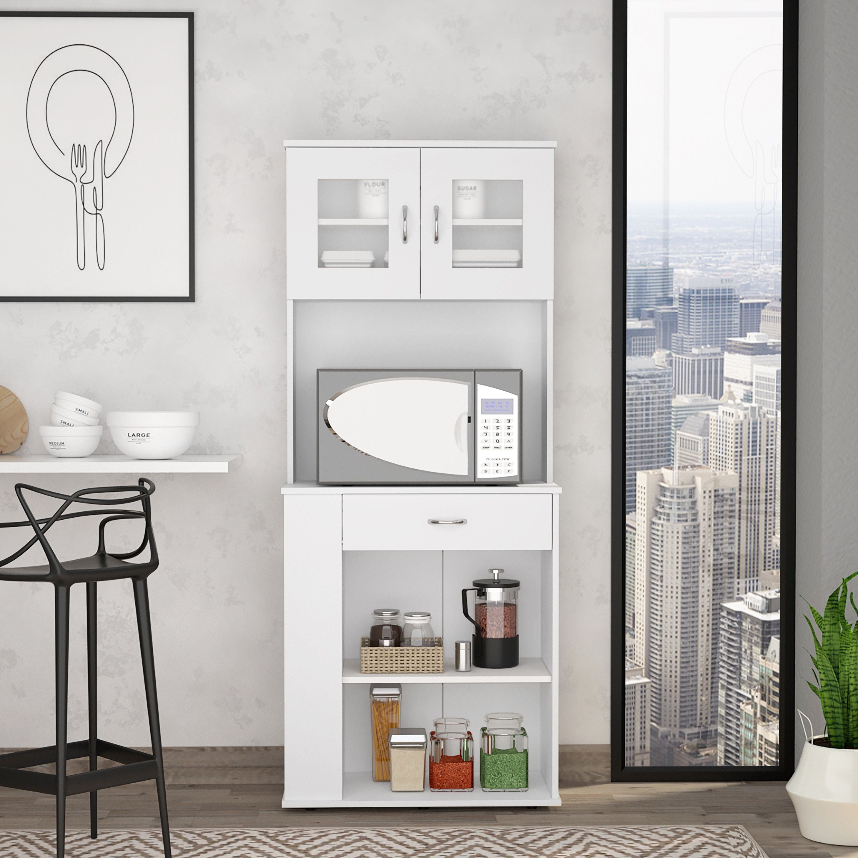 Hopkins 1-Drawer 3-Shelf Pantry cabinet White(D0102H76XZ8)