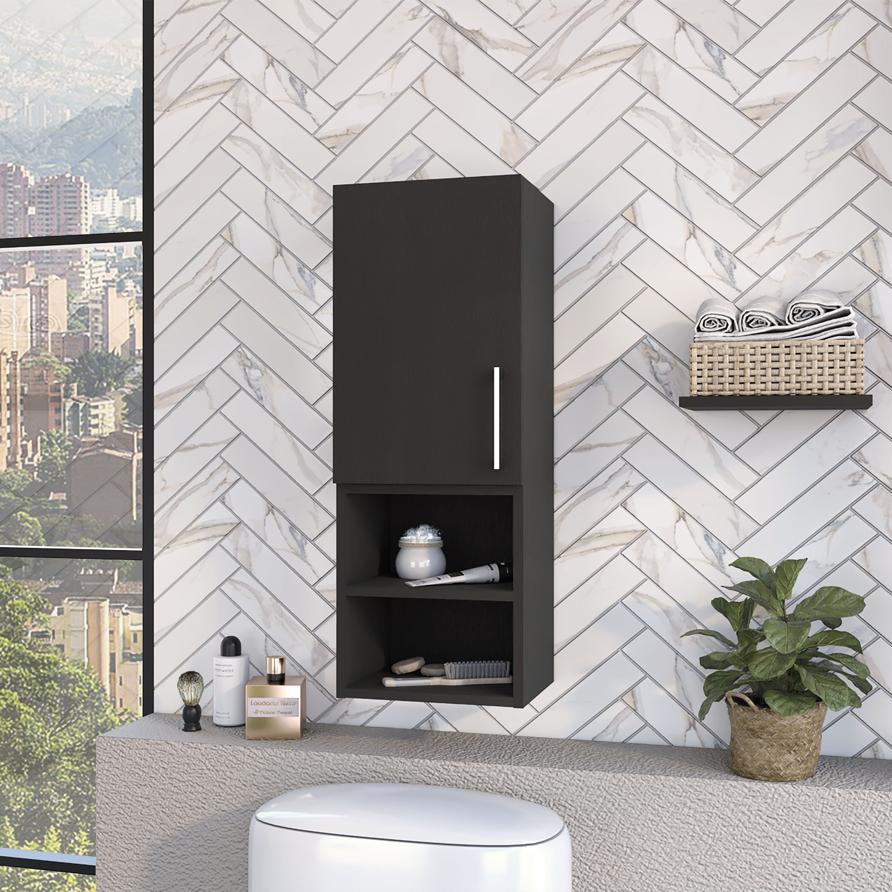 chidester 2-Shelf Medicine cabinet Black Wengue(D0102H7N4PP)