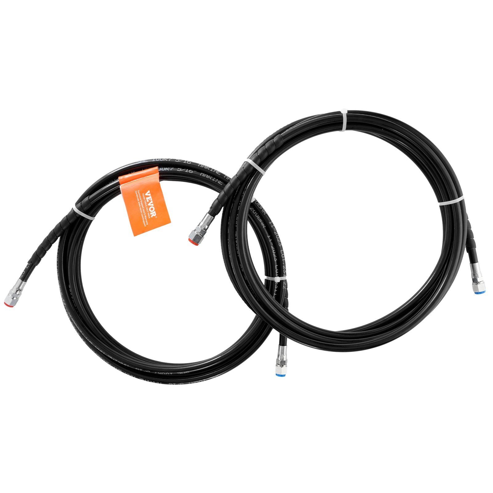 VEVOR Outboard Hose Kit, 20 ft Hydraulic Steering Hose, 2-Piece Leak-Proof TPEE Hydraulic Boat Hoses, Compatible with Marine Hyd