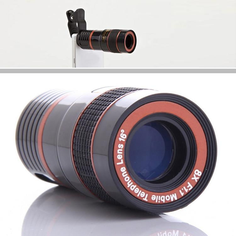 Telephoto PRO Clear Image Lens Zooms 8 times closer! For all Smart Phones & Tablets with Camera(D0102HE6KCG.)