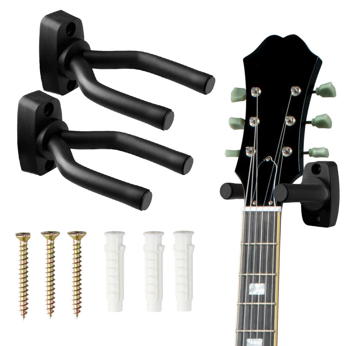 5 Core Guitar Wall Mount Hanger Hook For Acoustic Classical Electric Bass Guitars   Gh Iron 2Pcs