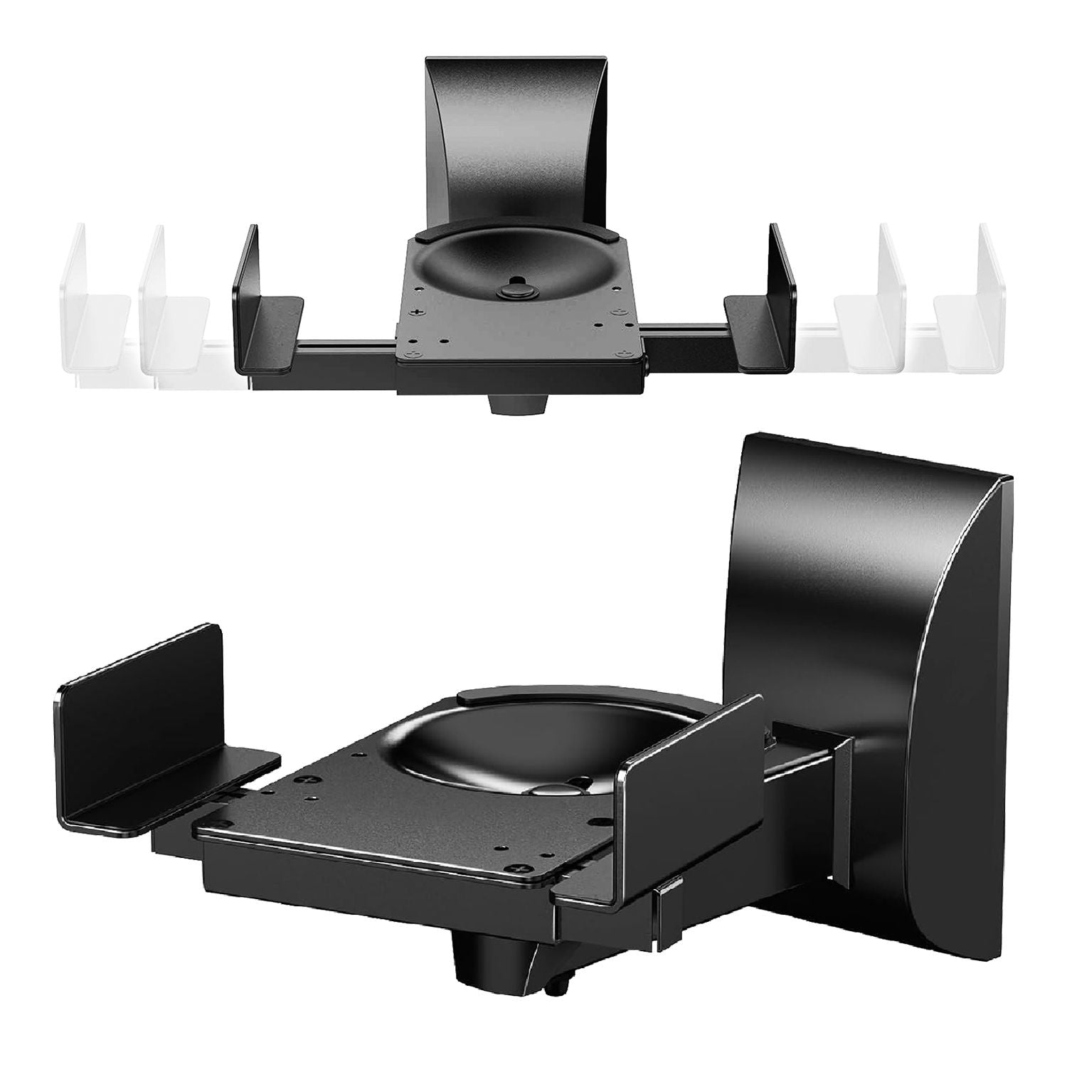 5 CORE Speaker Wall Mount Adjustable Shelf Holder Swivel 180 Degree Bookshelf Brackets - 15 Inch Space for Speakers Pair Holds U