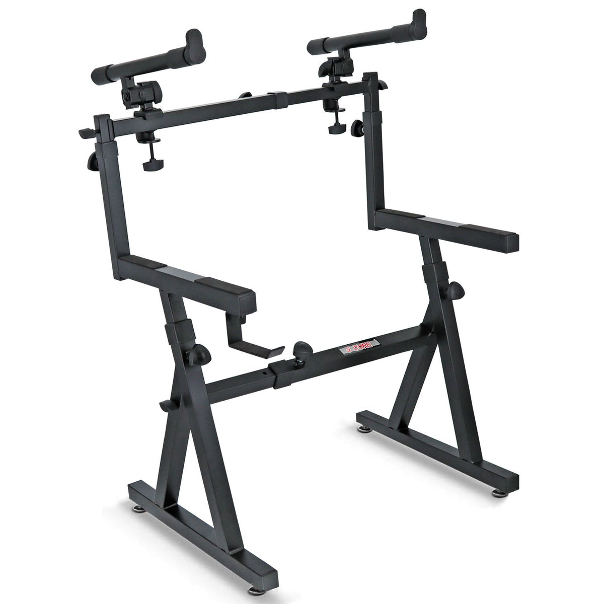 5 Core Keyboard Stand 2 Tier Z Style Adjustable Electric Piano Riser F ...