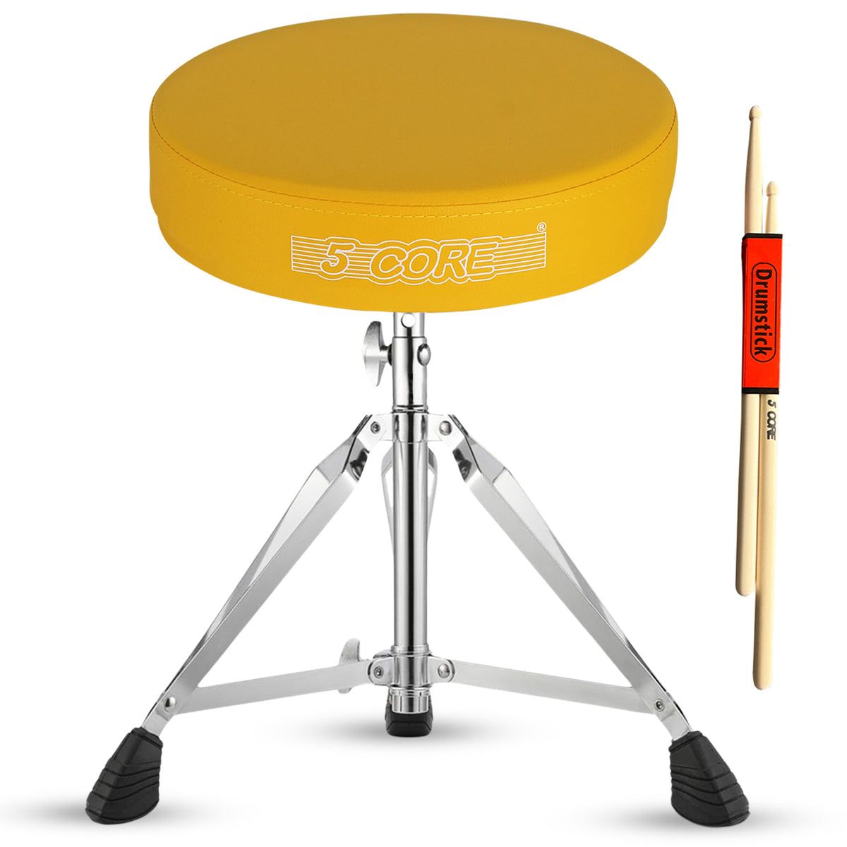 5 Core Drum Throne Padded Guitar Stool Height Adjustable Music Chair Seat Universal For Adults & Kids With Anti Slip Rubber Feet