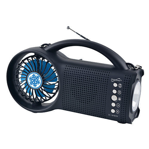 Supersonic Solar Power Bluetooth Speaker With Fm Radio / Led Torch Light / Fan