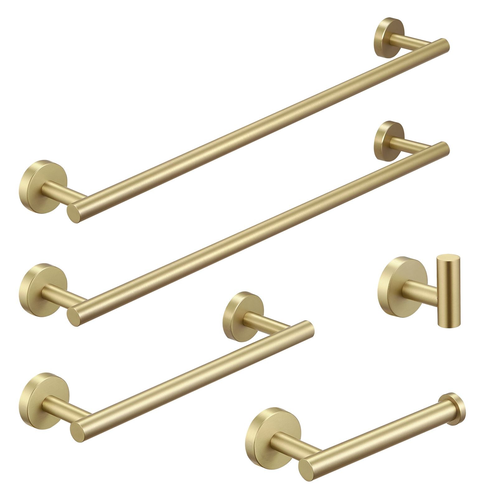 5 Pieces Bathroom Hardware Accessories Set Towel Bar Set,Wall Mounted,Premium Stainless(D0102HgcB4A)