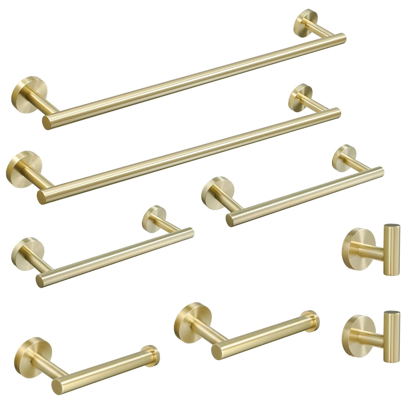 8 Pieces Bathroom Hardware Accessories Set Towel Bar Set,Wall Mounted,Premium Stainless Steel(D0102HgcBMA)