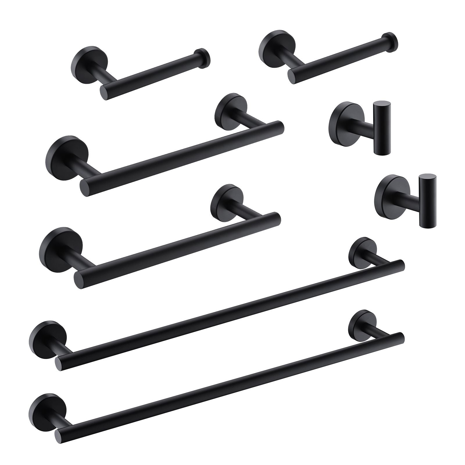 8 Pieces Bathroom Hardware Accessories Set Towel Bar Set,Wall Mounted,Premium Stainless Steel(D0102HgcBMV)