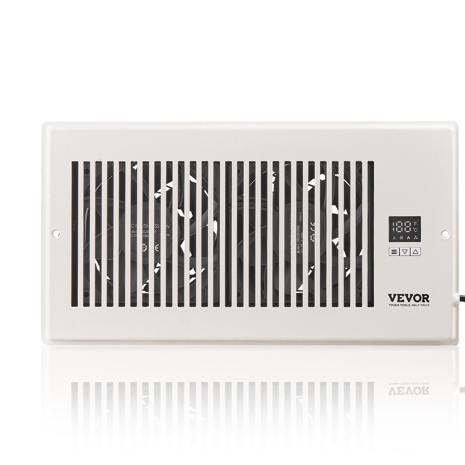 Vevor Register Booster Fan, Quiet Vent Booster Fan Fits 6' X 12' Register Holes, With Remote Control And Thermostat Control, Adj