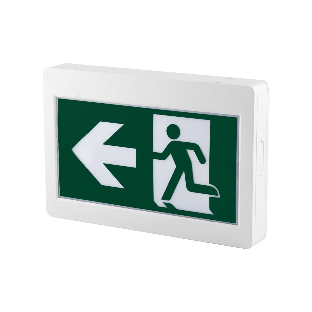 H3  LED Running Man Safety Exit Sign  35W  6000-7000K  green  120-347V  36V 1000mAh Ni-cd Battery  Single & Double Face  UL List