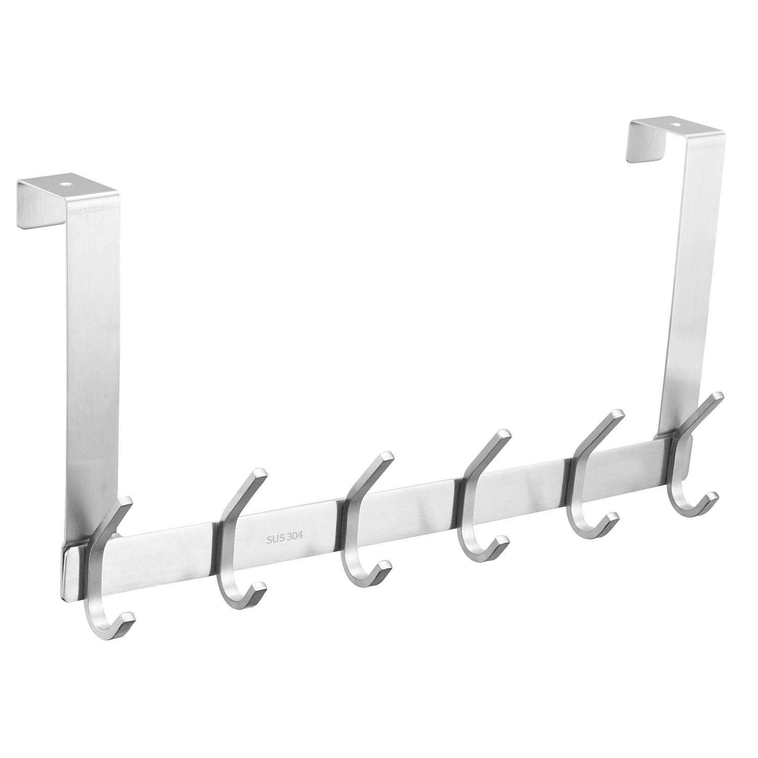The Door Hooks, Stainless Steel Heavy Duty Over Door Hanger Holder for coat Robe Hat clothe Towels Hanging, Bathroom Organizer T