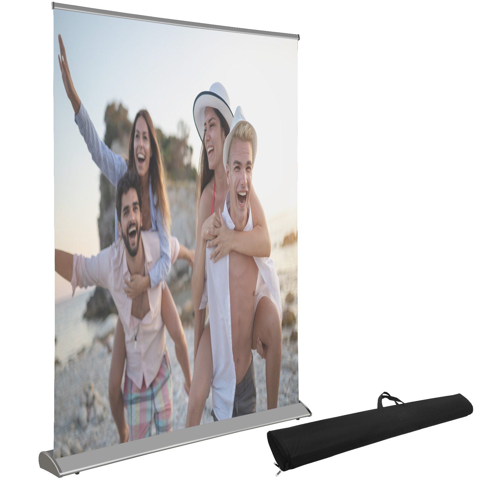 VEVOR Projector Screen, 120 16:9, Manual Pull Up Projector Screen, Portable Floor-Rising Screen 4K/8K Ultra HDR, Indoor Outdoor 