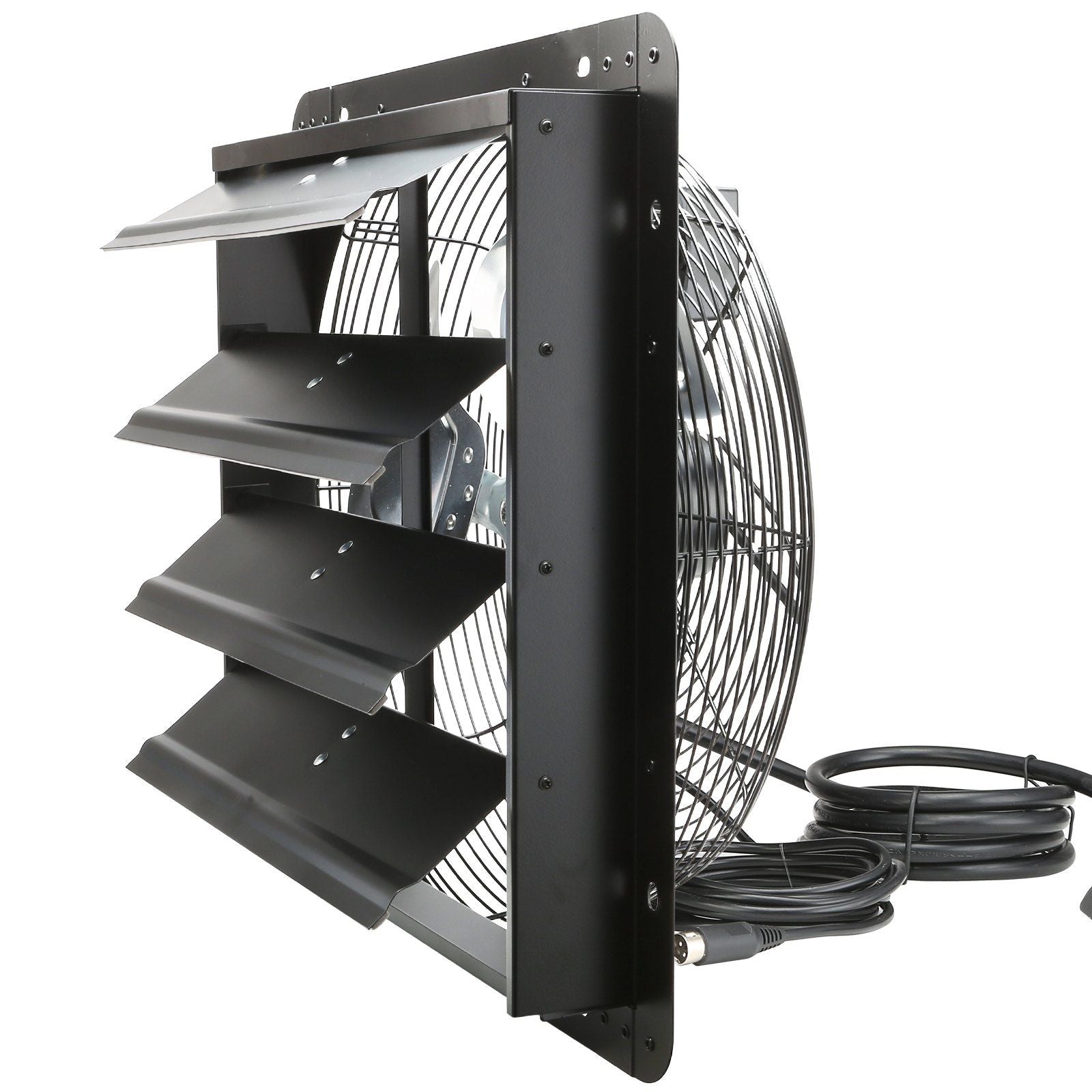 Vevor Shutter Exhaust Fan, 16'' With Temperature Humidity Controller, Ec Motor, 2650 Cfm, 10 Speed Adjustable Wall Mount Attic F