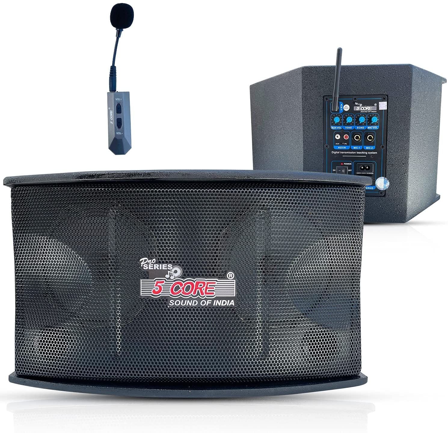 5 Core Audio Presentation System Power Professional Audio Amplifier   200W Receiver System, Inbuilt Collar Microphone W/Usb, Aux