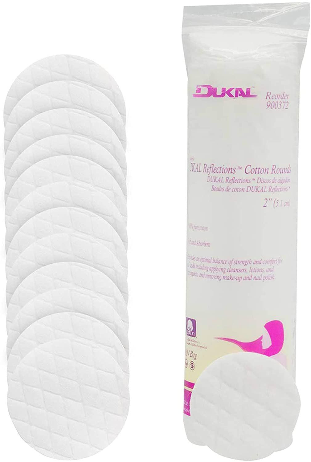 Dukal cotton Rounds 3 Pack of 50 cosmetics cleansing Pads Disposable cotton Pads for Skin care Procedures 100% cotton Makeup Rem