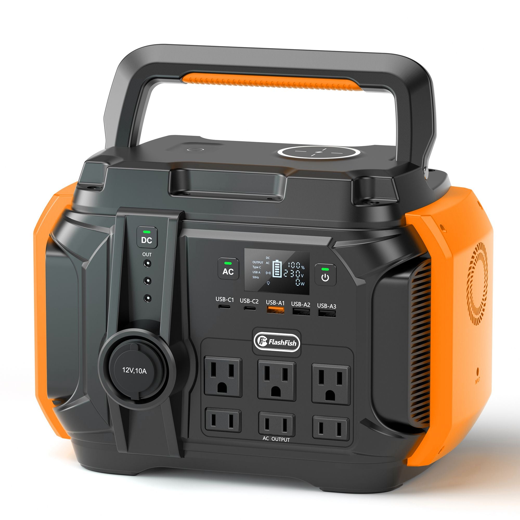 FF FLASHFISH 600W Portable Power Station  540Wh150000mAh UPS Solar generator With 600W(Surge1200W) Ac  100W PD USB-c & 15W Magne