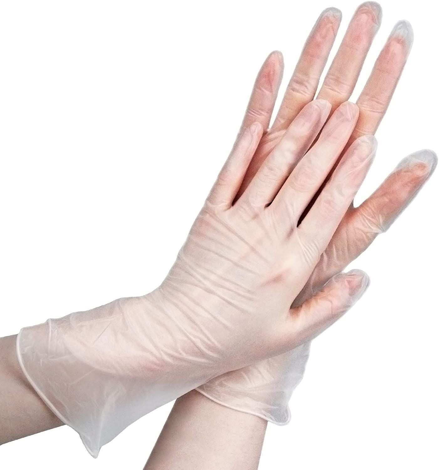 Pack of 2000 Poly Embossed gloves Natural color Large size 03 Mil Polyethylene Disposable gloves Unisex Transparent Food gloves 