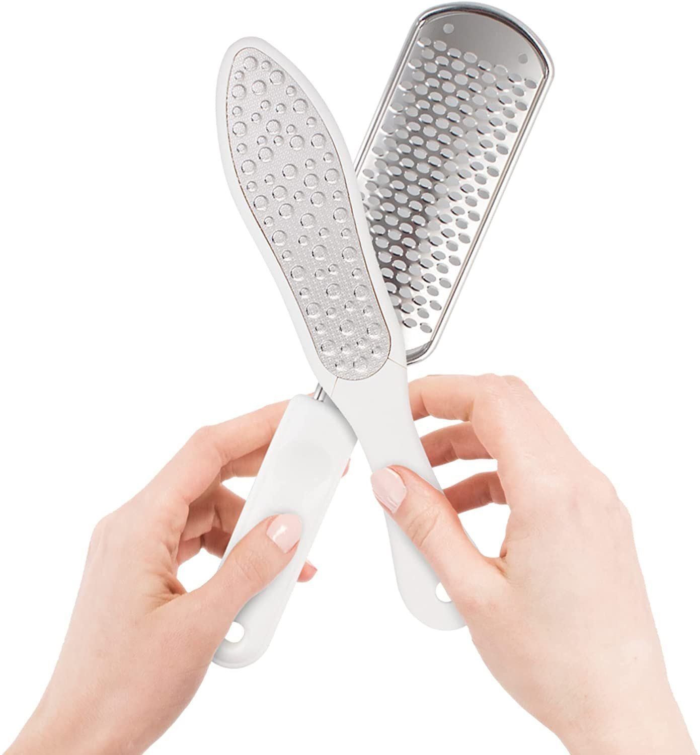 EZgOODZ White 2 Sided Foot File 107 x 27 with Additional corns Scraper 3 in 1 Professional Pedicure Foot File callus Remover for