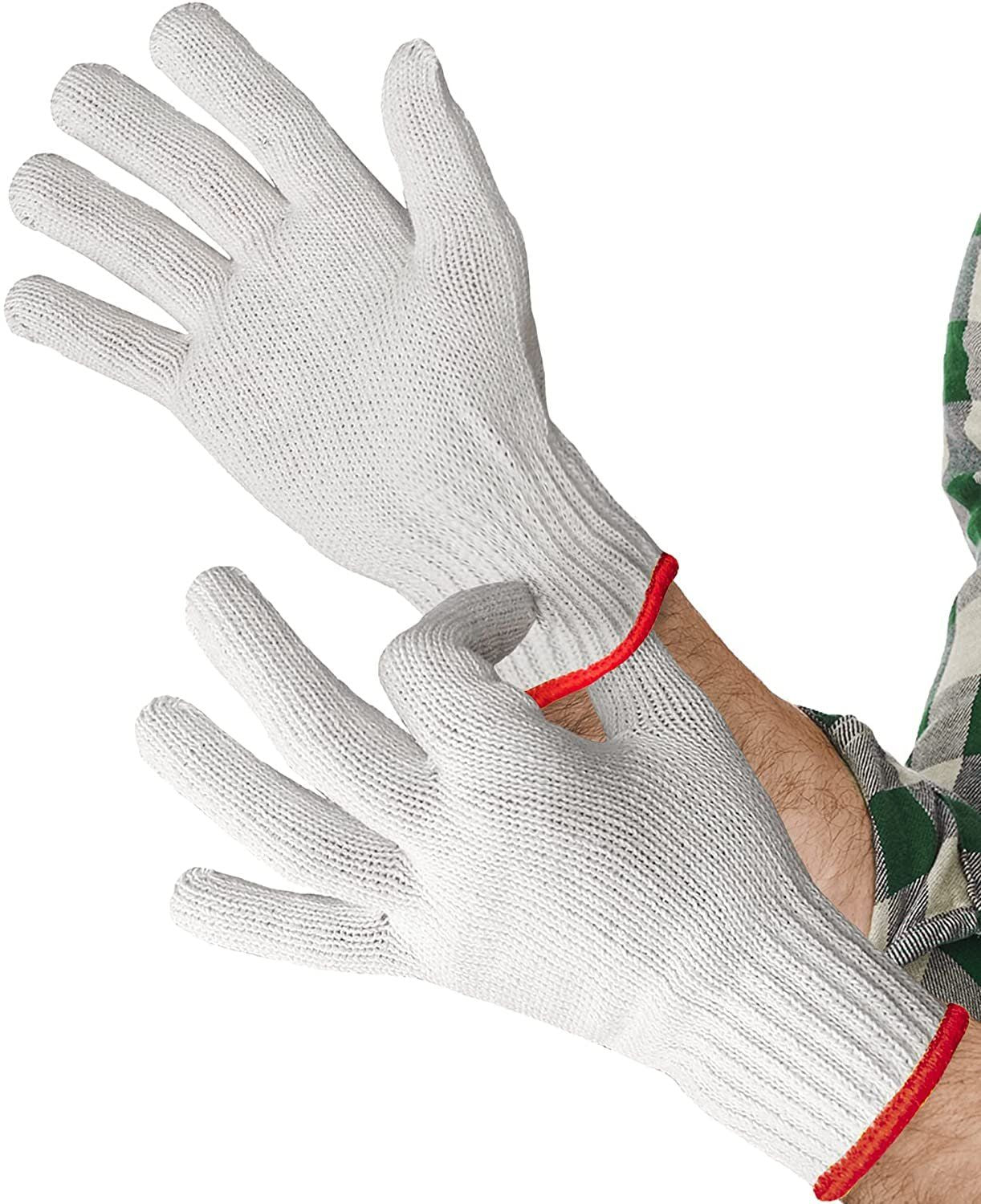 PUREVAcY cotton String Knit gloves with Elastic Knit Wrist for Men & Women Hand Protection for Warehouse gardening BBQ(D0102HIMY