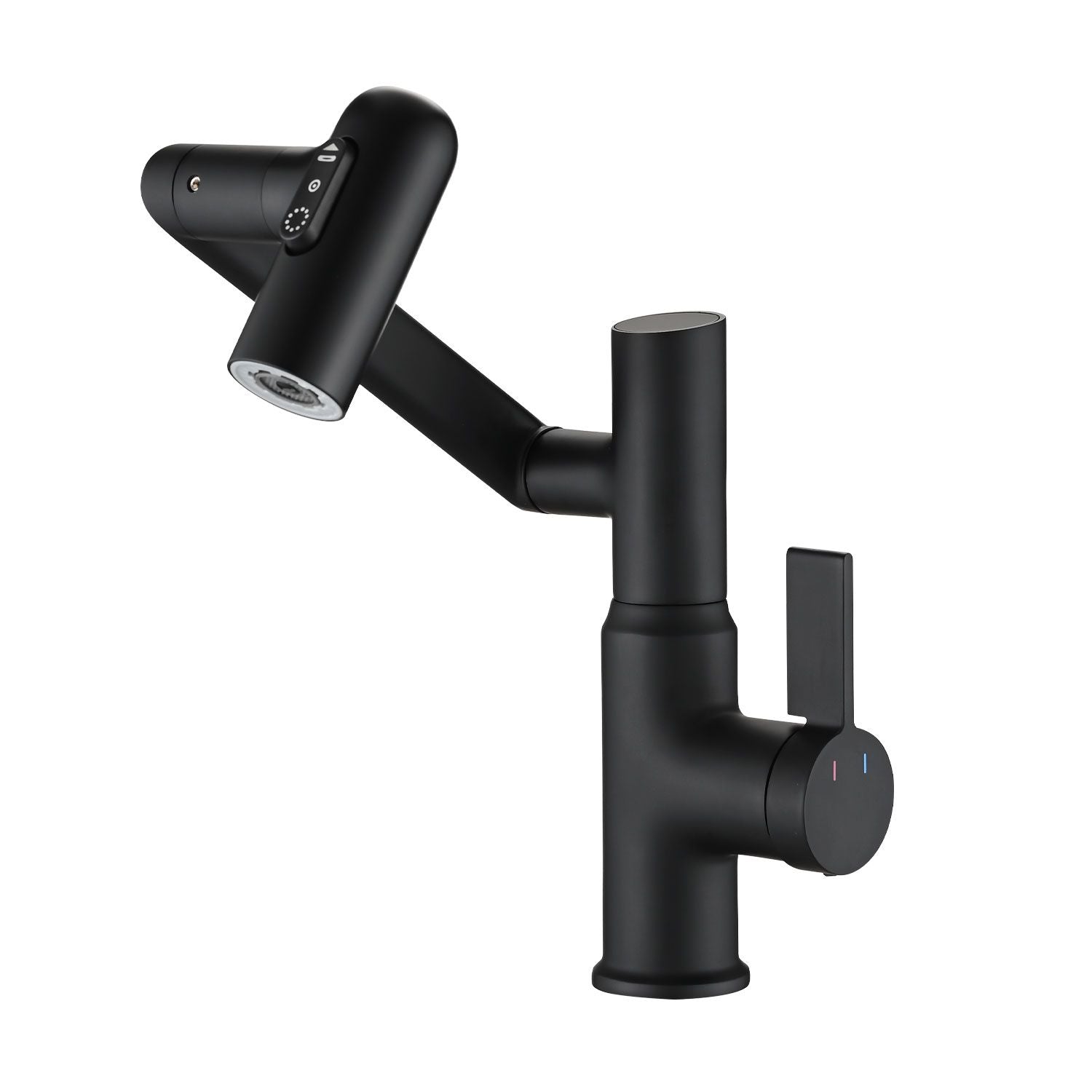 Faucet for Bathroom Sink Bathroom Faucet with 1080 Rotary Faucet 1 Hole with Spray Dual Function Temperature Display  Hot and co