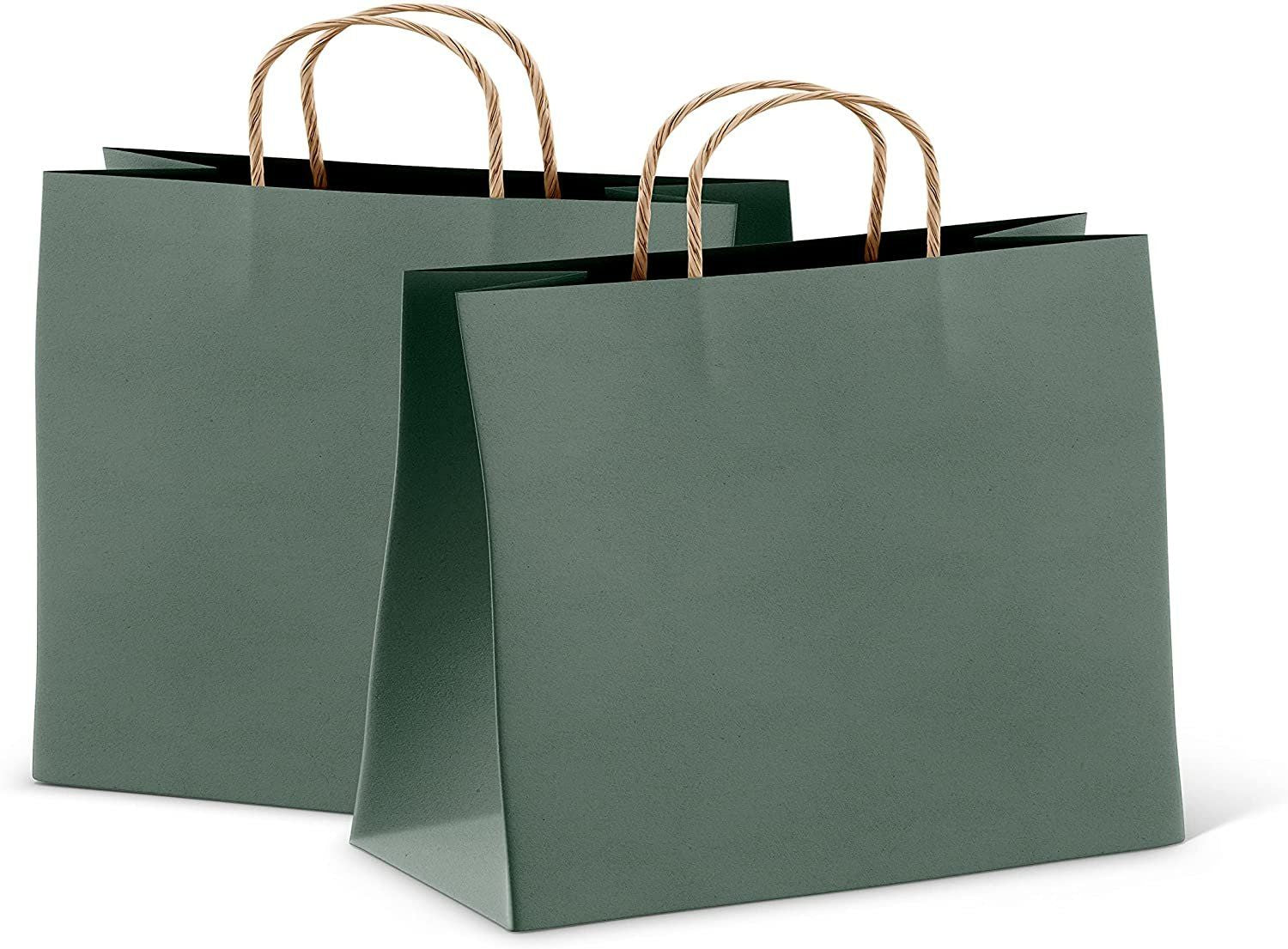Dark Teal Shopping Bags 16 x 6 x 12 Pack of 25 Dark Teal gift Bags Bulk 150 gSM Dark Teal Kraft Bags with Handles Dark Teal Pape