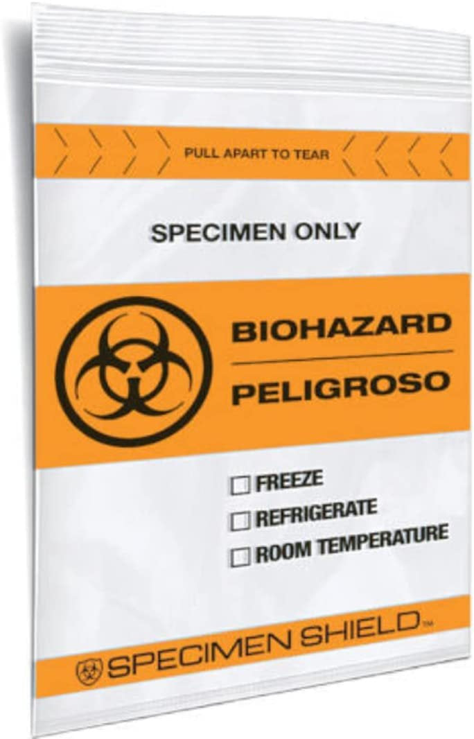 PUREVAcY Biohazard Bags 6 x 9 Pack of 1000 Zipper Bags 6x9 Biohazard Specimen Bags 3 Wall Tear Pouch Bags 2 mil Seal Top Specime